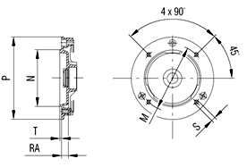 Размеры для габарита 56-80 (IMB14 - меньший)